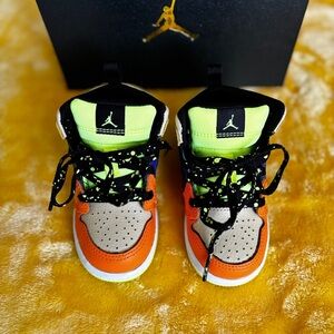 Jordan Kids Sneakers - Orange, Neon Green, Black